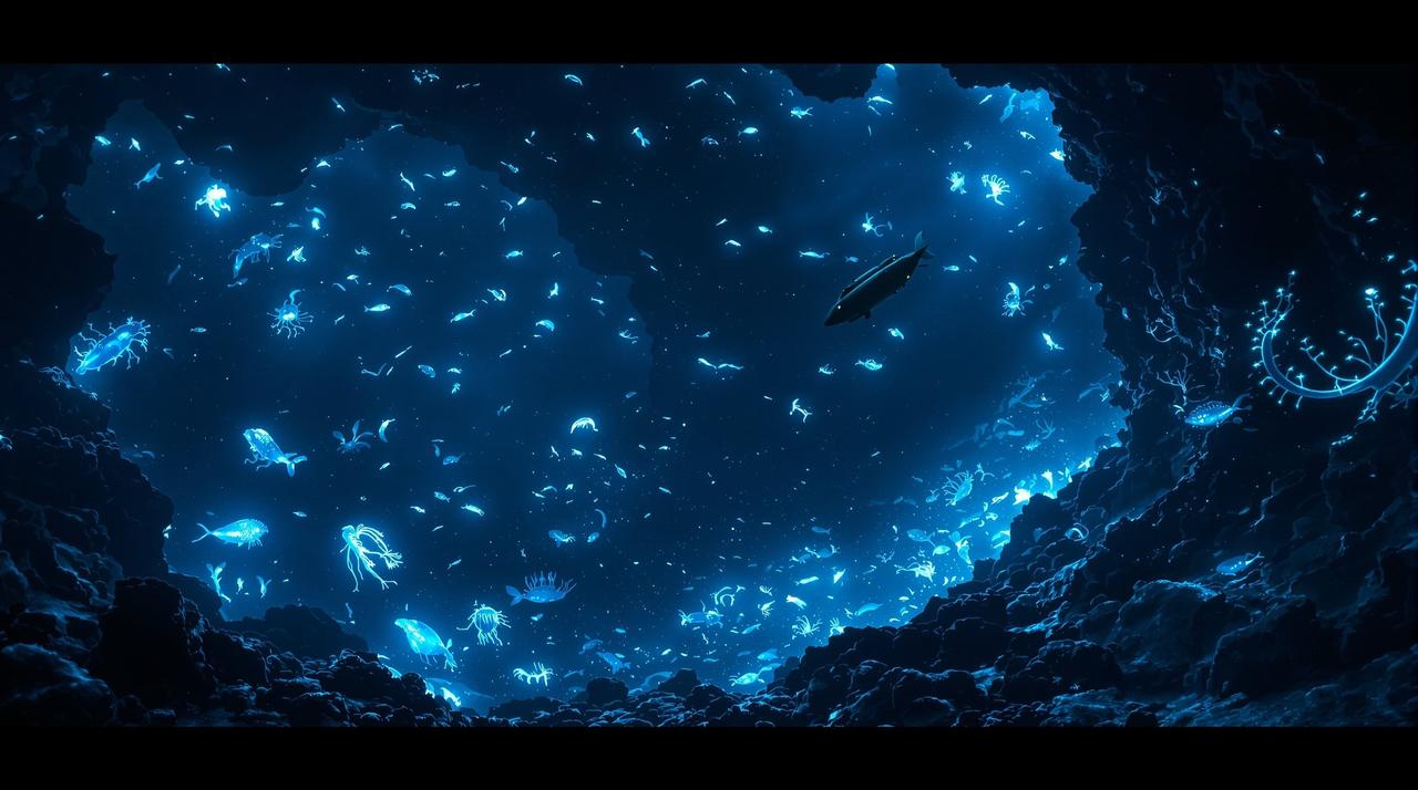 闪闪电影院作品《深海探秘》宣传海报，纪录片类型作品